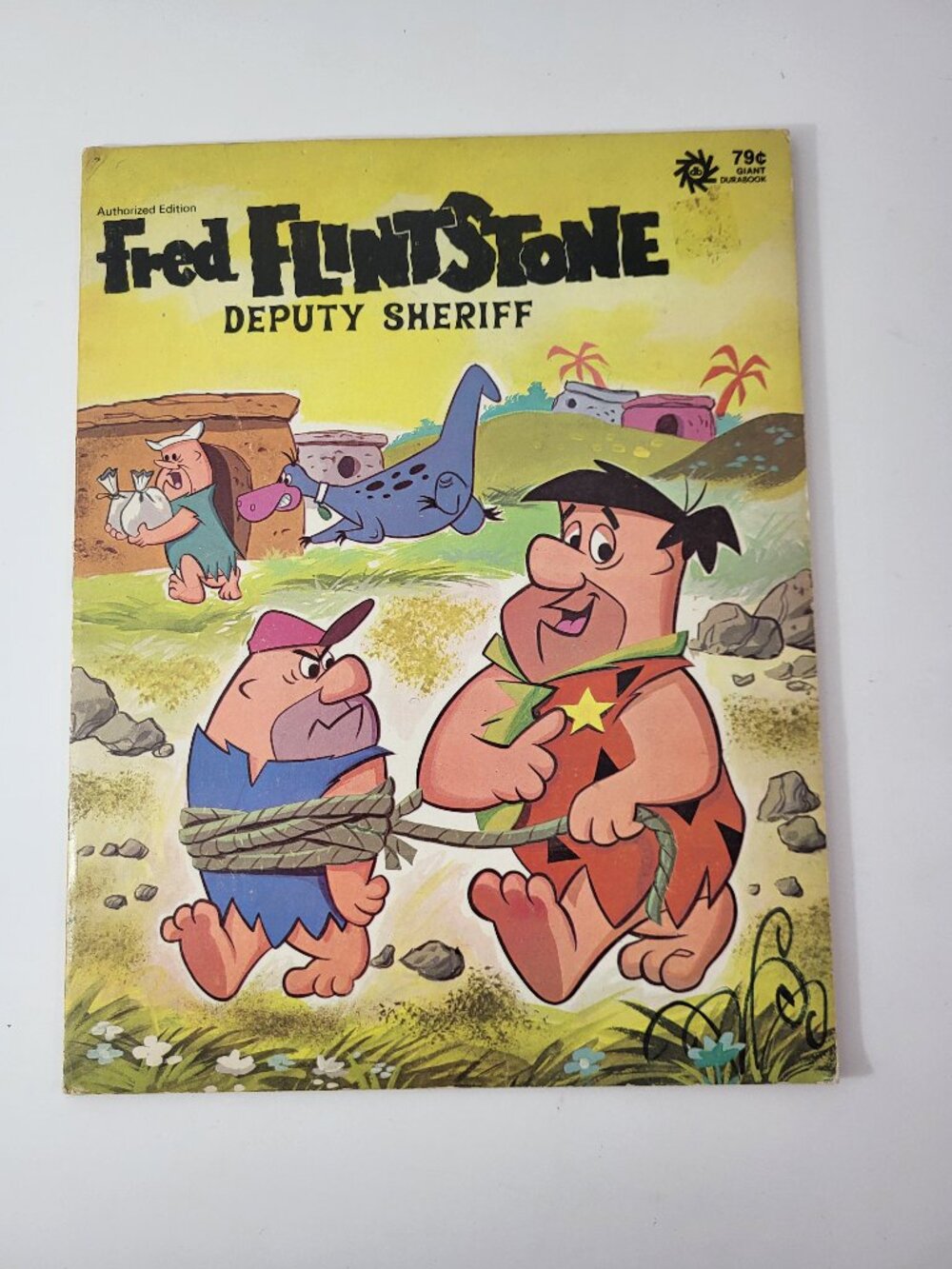 Vintage 1973 Fred Flintstone Deputy Sheriff Giant Durabook - Hanna-Barbera